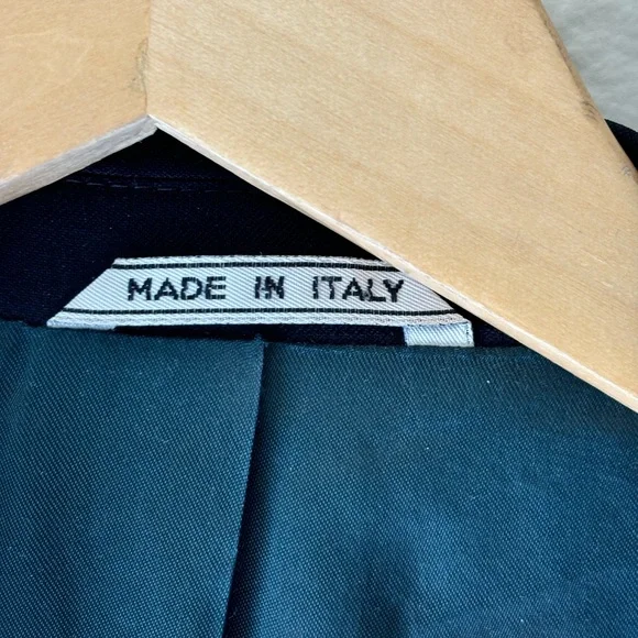Luigi Cardini 100% Merino Wool Sport Coat Blazer 44R Blue Luxury Made in Italy - Picture 9 of 13